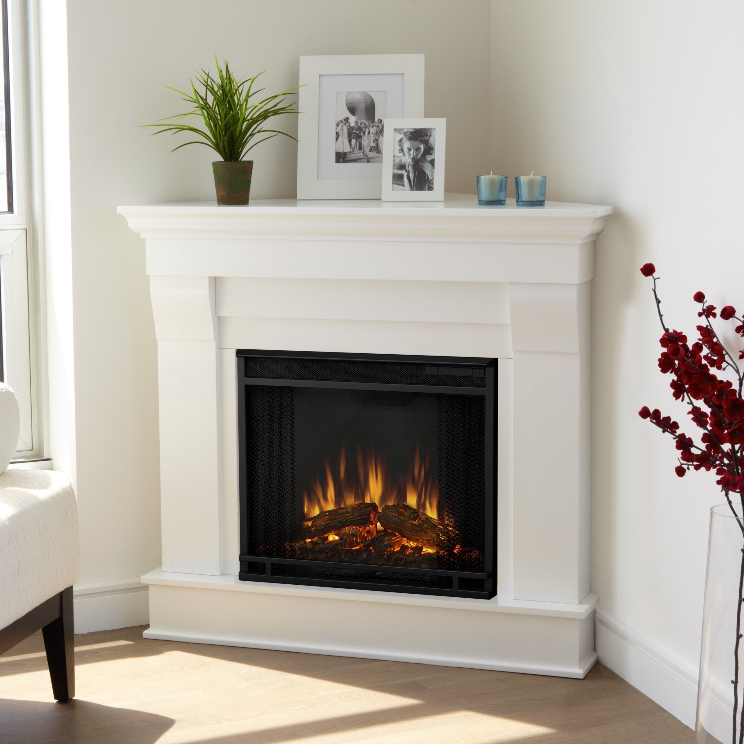 alluring chateau corner electric fireplace | wayfair electric corner fireplace heater picture