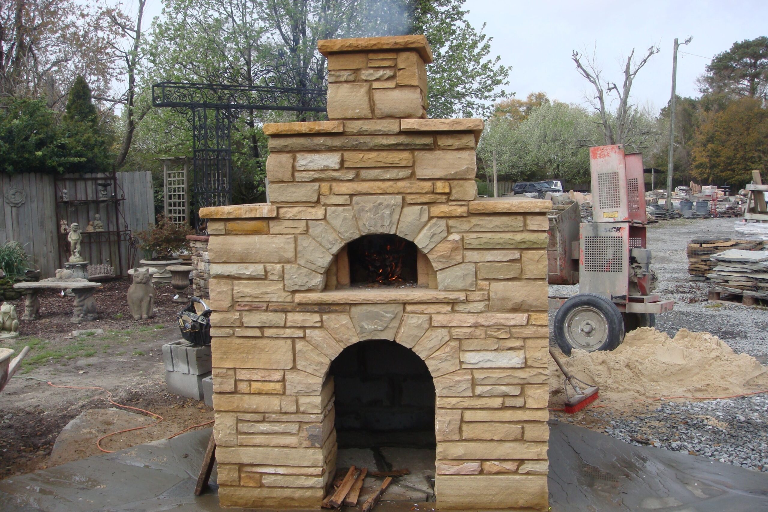 alluring combination outdoor fireplace and pizza oven | home designs inspiration outdoor brick fireplace with pizza oven image