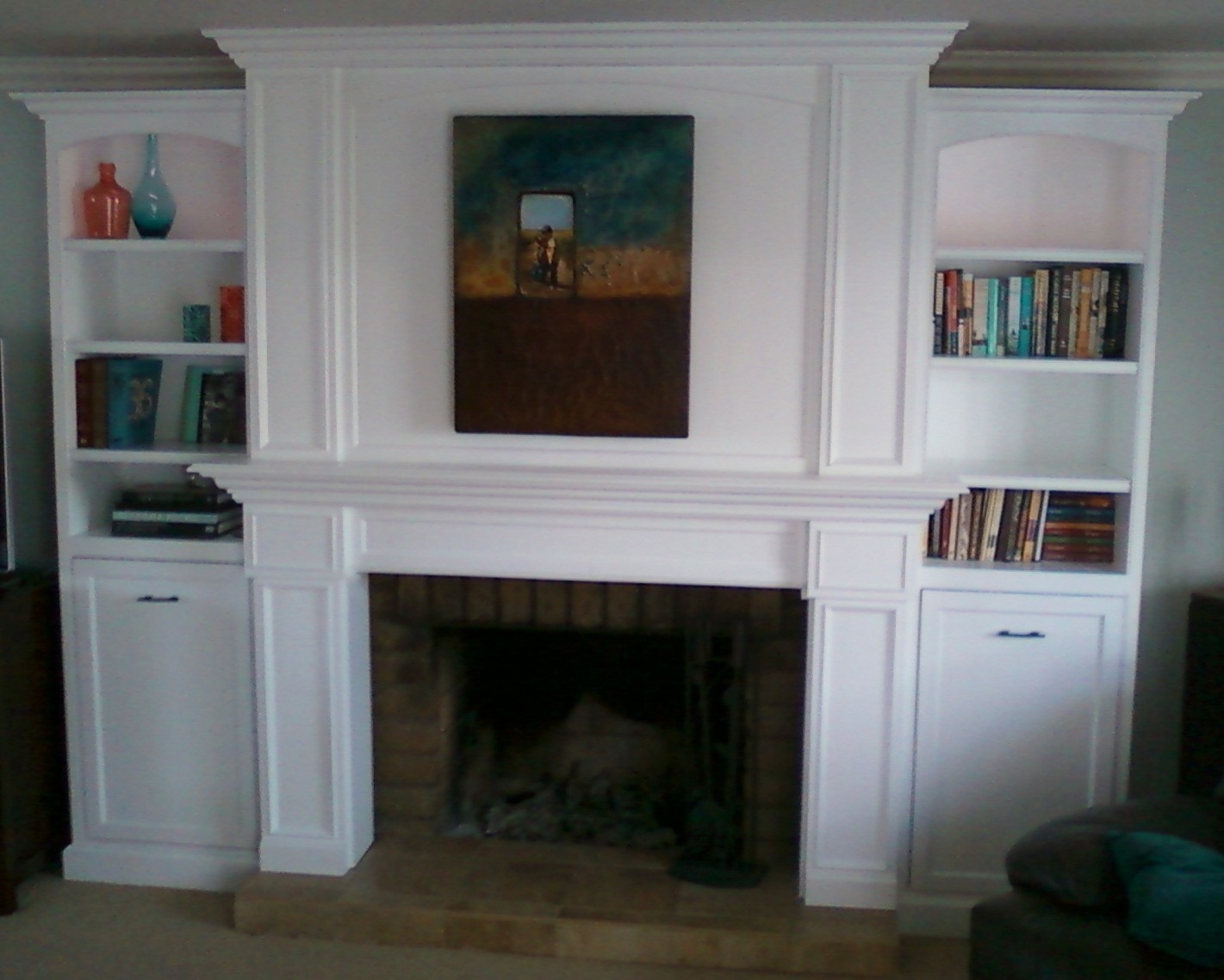 Stunning Built In Bookshelves Around Fireplace Free Reviews