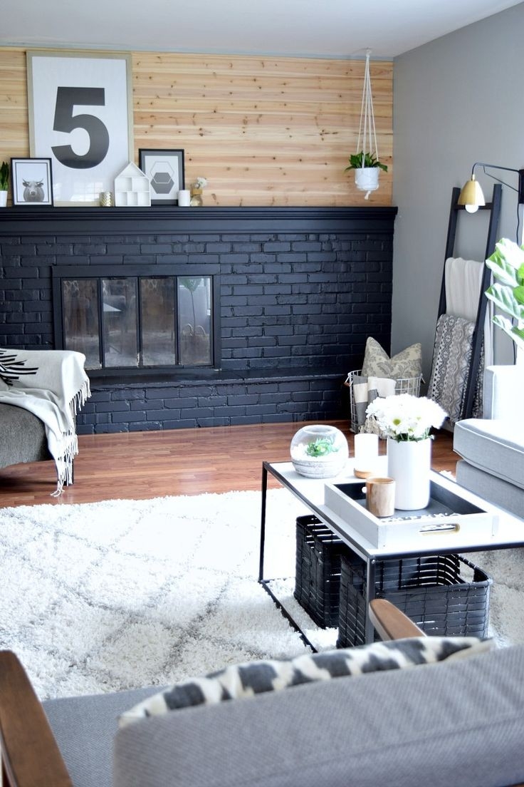 alluring how to paint your brick fireplace black and never look back | brick black paint for fireplace interior photo