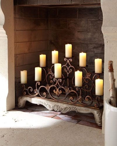alluring orante fireplace candelabra | candles in fireplace, fireplace fireplace candle holder pottery barn pics