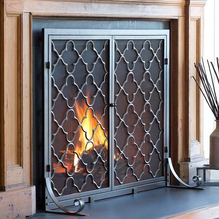 alluring plow &amp; hearth 1 panel geometric fireplace screen &amp; reviews | wayfair plow and hearth fireplace screens photo