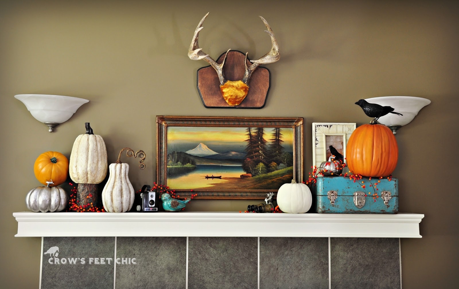alluring tackling the fall mantle | crow's feet chic how do you spell fireplace mantel picture