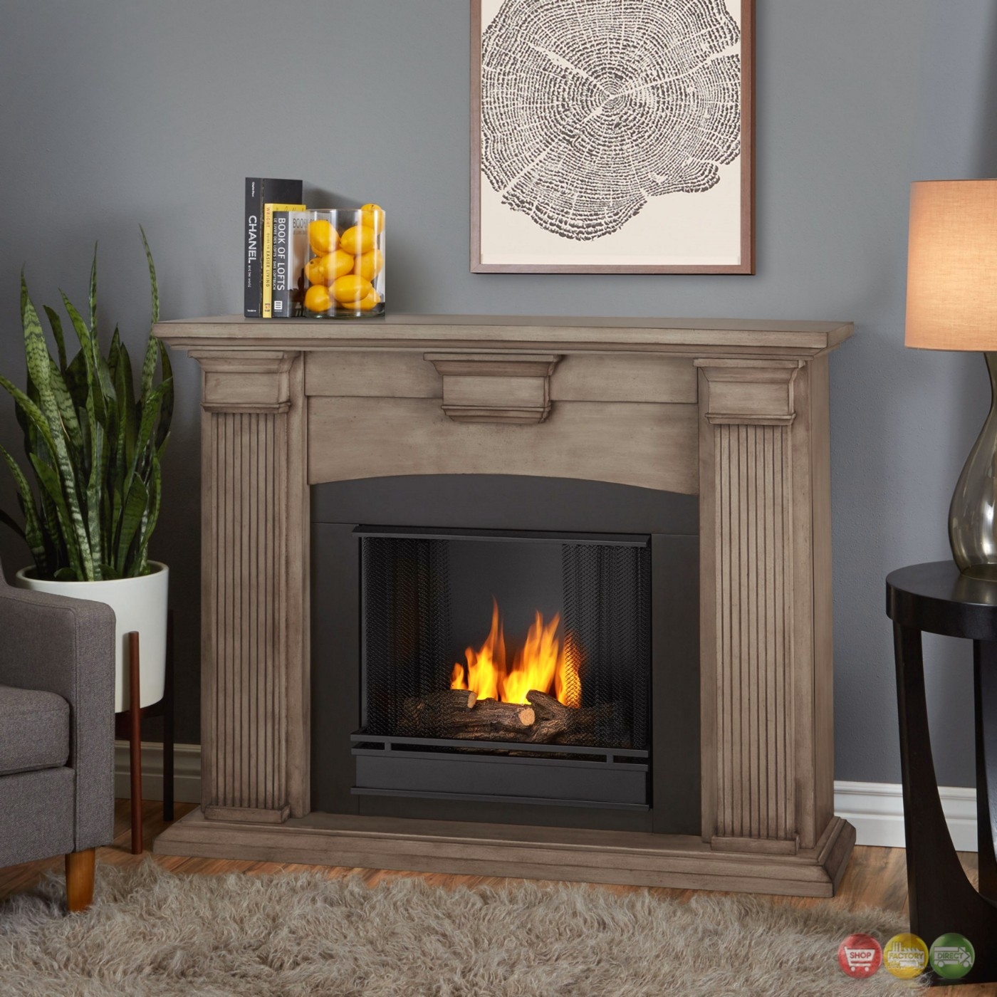 amazing adelaide ventless gel fireplace in dry brush grey white, 51x39 what is a gel fuel fireplace image