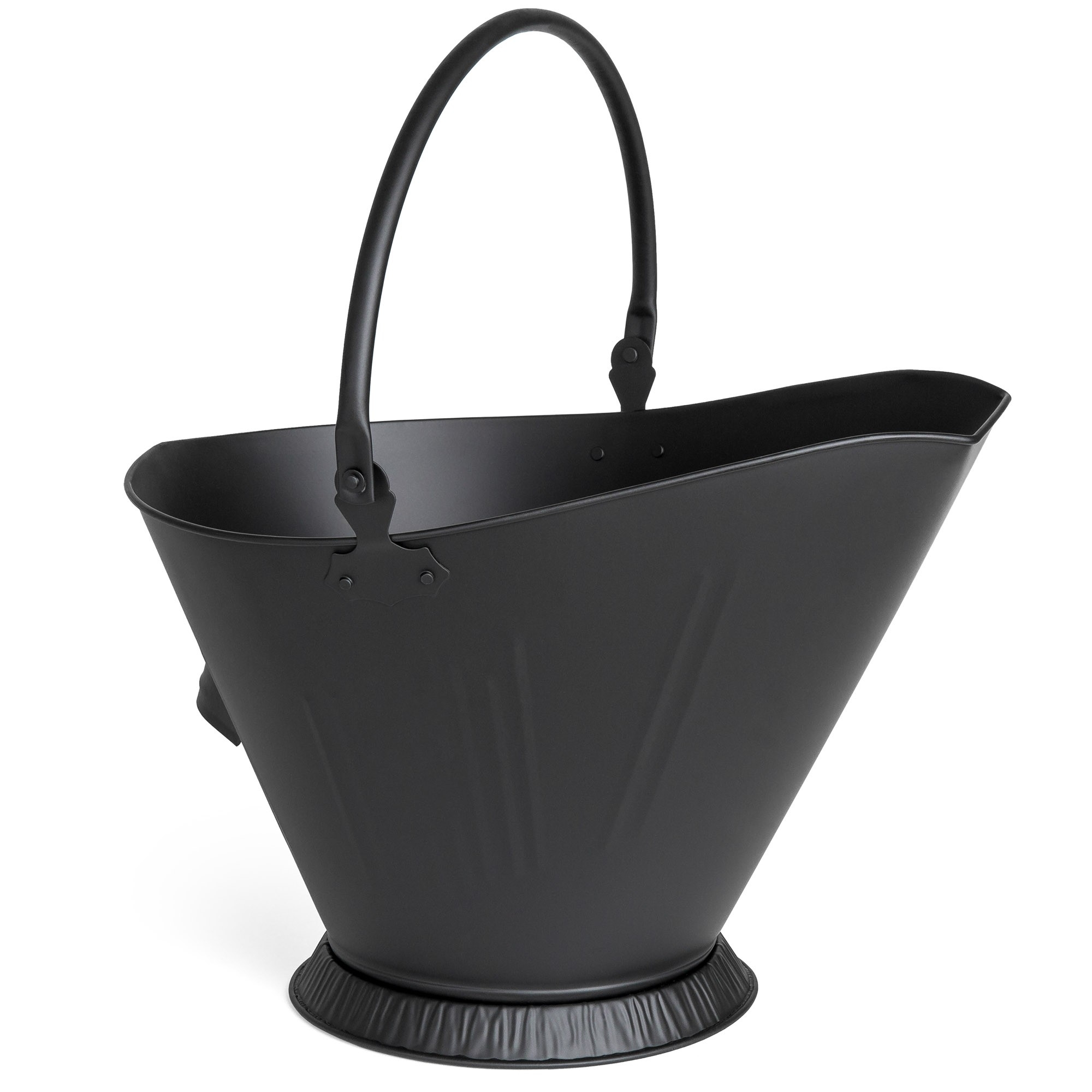 amazing bcp metal fireplace ash bucket storage container w/ handles black ash buckets for fireplaces image