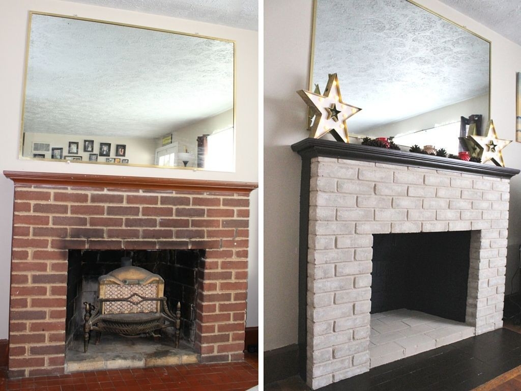 amazing before and after: give your fireplace a new look with brick anew how to paint a brick fireplace before and after pictures photo