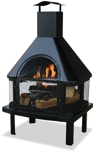 amazing uniflame black outdoor fireplace with chimney outdoor fireplace kits for sale photo