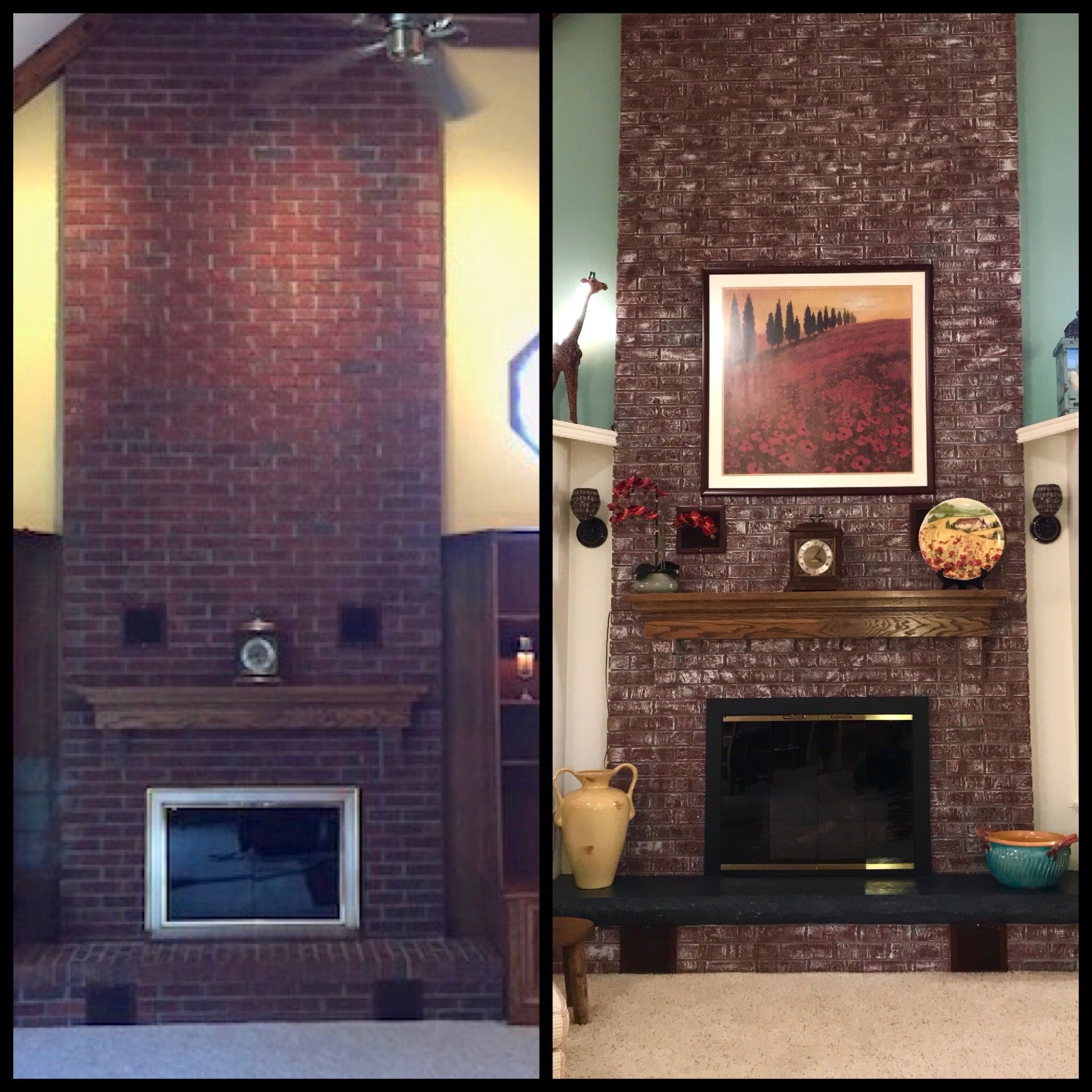 amazing we wanted to update our brick fireplace, but didn't want to completely updating a brick fireplace picture