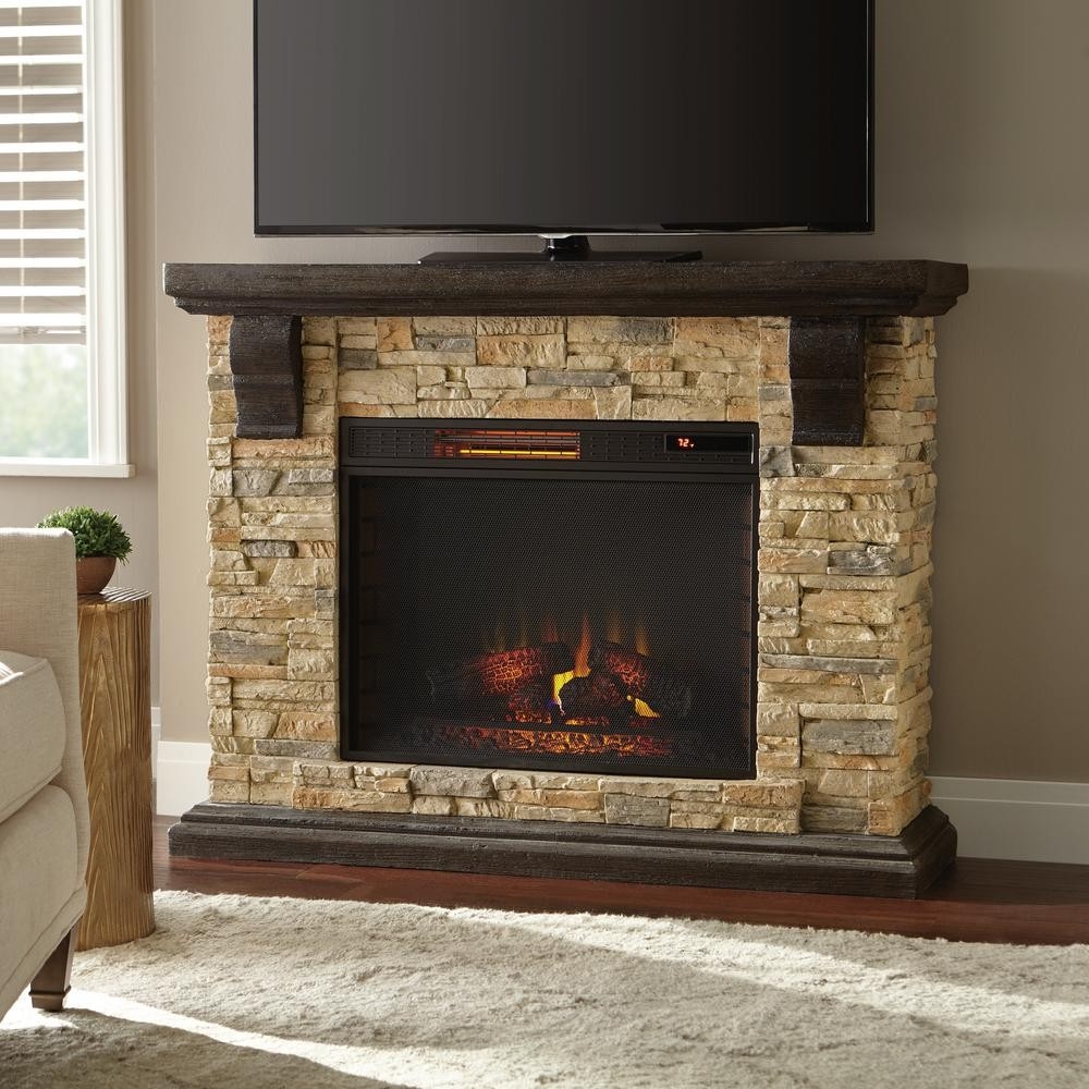 astonishing home decorators collection highland 50 in faux stone mantel electric fireplace heaters at home depot pics
