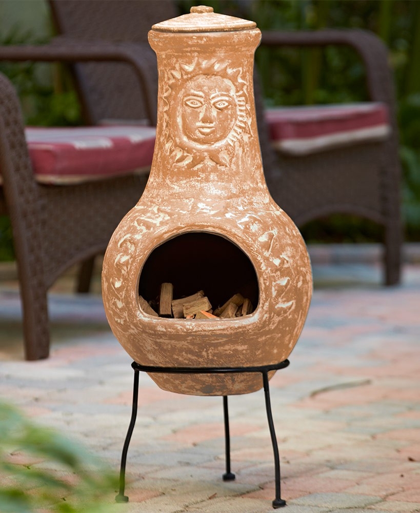awesome chiminea clay outdoor fireplace : amazon com vintiquewise qi003973 ceramic outdoor fireplace chiminea image
