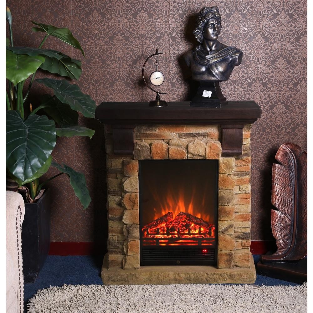 awesome luxen home 31 9 in w x 35 8 in h free standing electric fireplace fireplace bricks home depot image