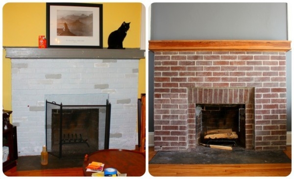 awesome remove paint from brick part ii • craft thyme can you paint inside a fireplace image