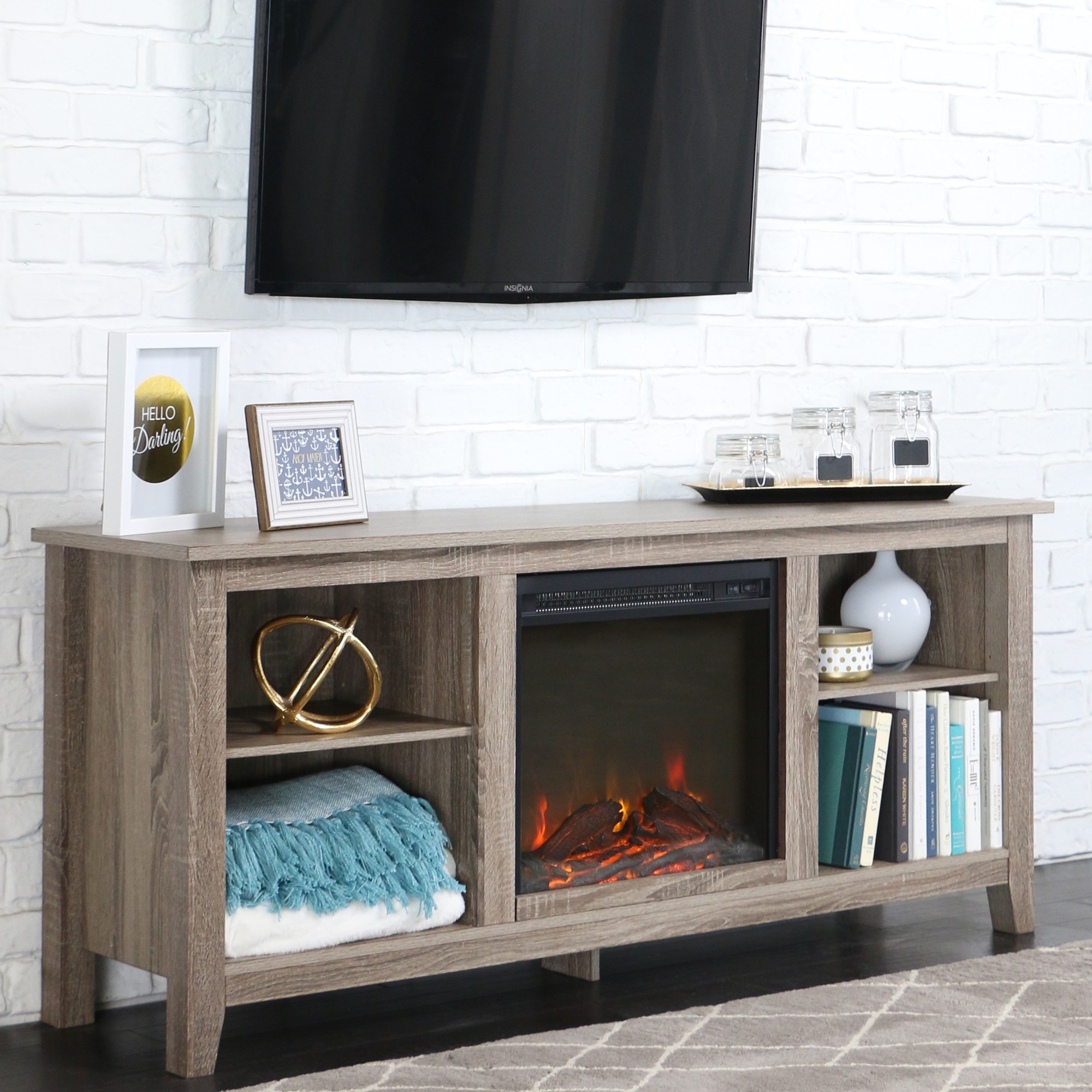 Alluring Tv Stands With Fireplace Top Products