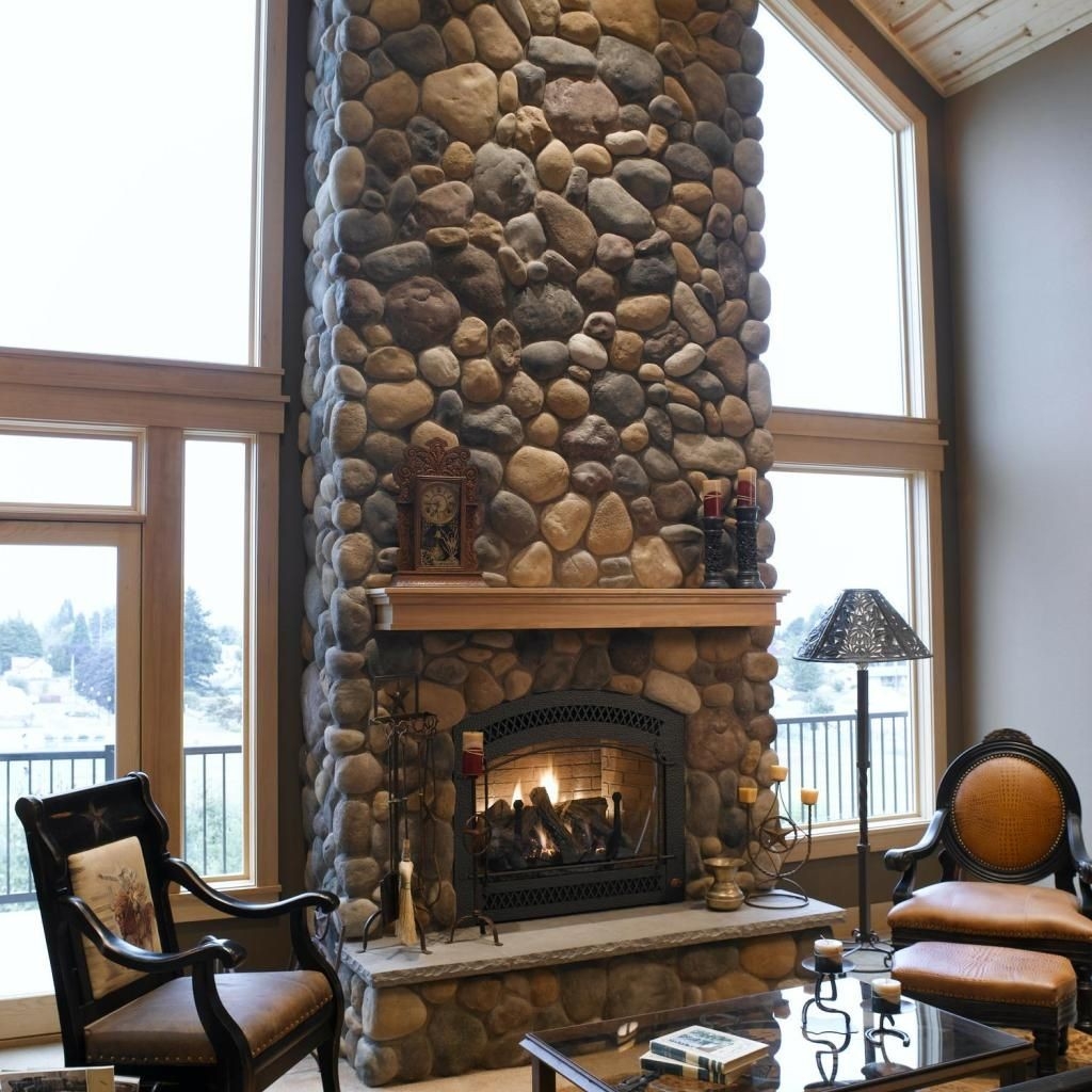 Marvelous River Stone Fireplace Surround Top Guide