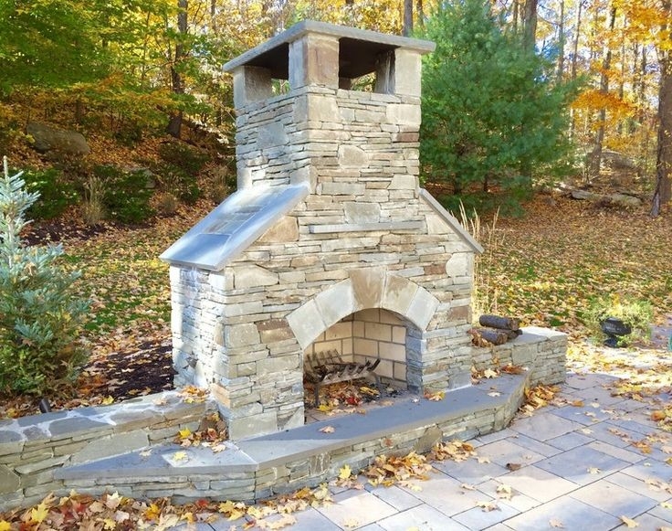 best 36" contractor fireplace natural build out with natural stone how to build an outdoor stone fireplace image