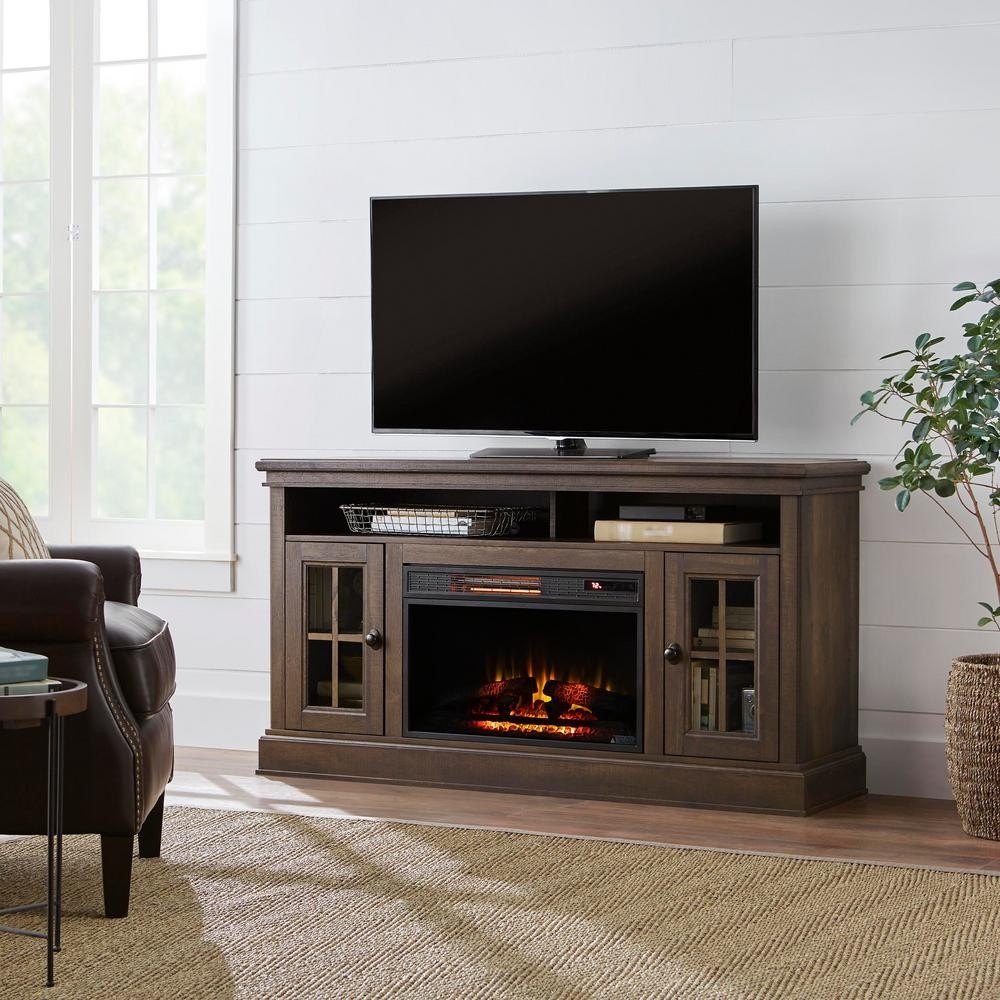 best ameriwood nelson dove gray 65 in tv stand with electric fireplace home depot fireplace tv stand photo