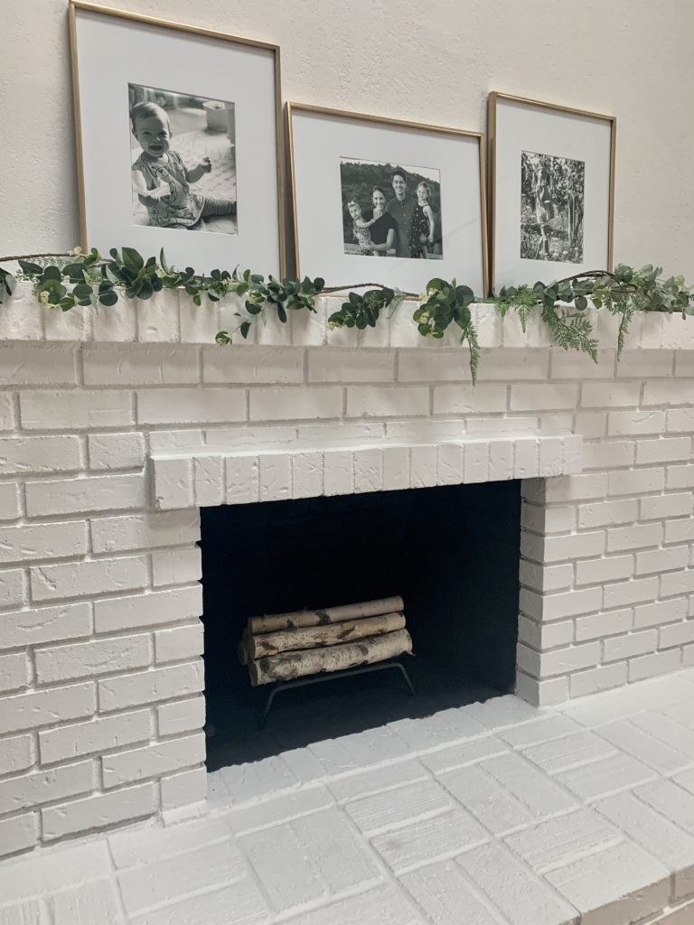 best diy brick fireplace update frugelegance updating brick fireplace wall picture