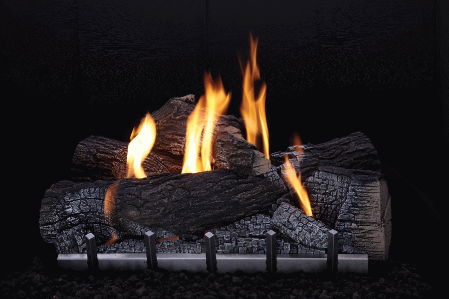 best empire 30" wildwood outdoor refractory ventless propane gas log set and propane gas log fireplace inserts image