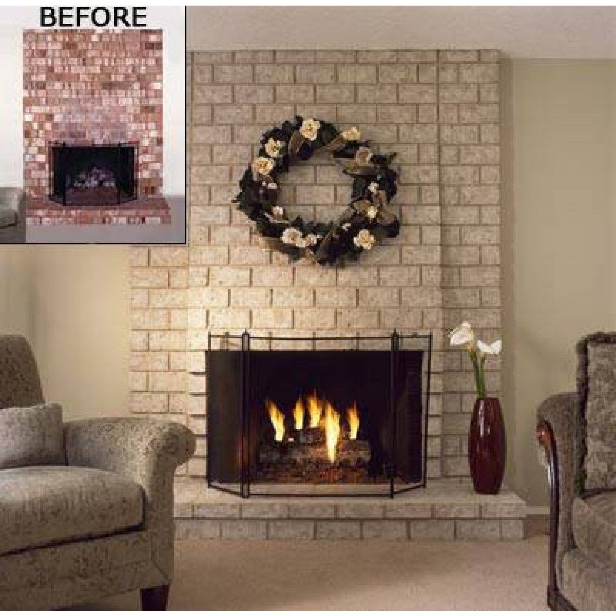 Stylish What Color To Paint A Brick Fireplace High Quality