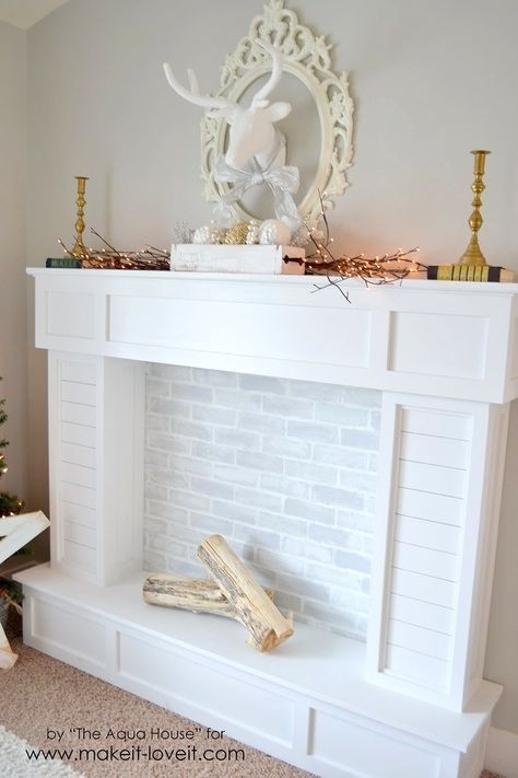 best make a faux fireplace with hearth…that looks absolutely real! | faux how to make a fake fireplace for christmas picture