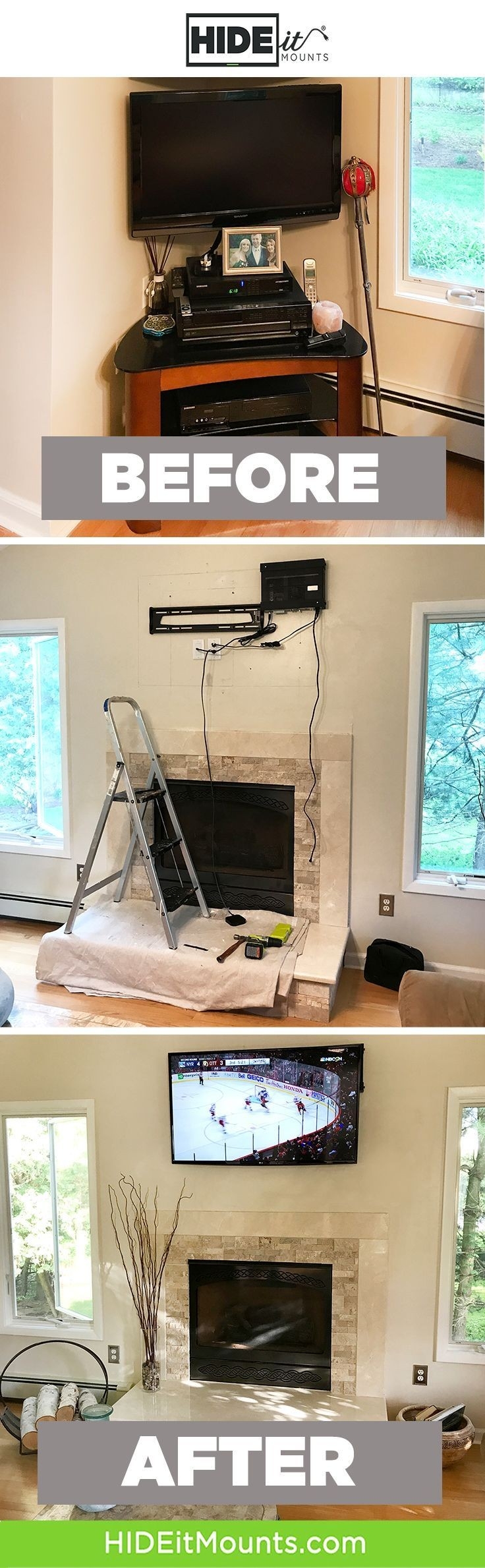 best mounting the cable box with the tv, for a great transformation | wall how to hide tv cables above fireplace pics