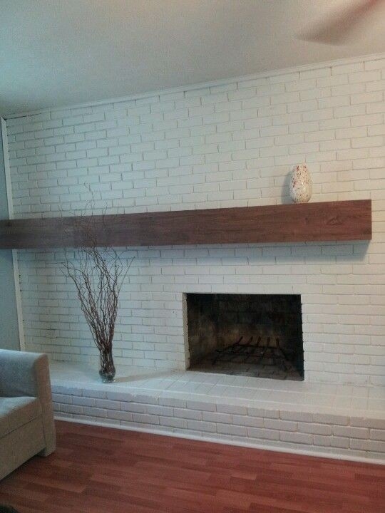 best new walnut mantle installation | white brick fireplace, brick fireplace how to install mantel on brick fireplace image