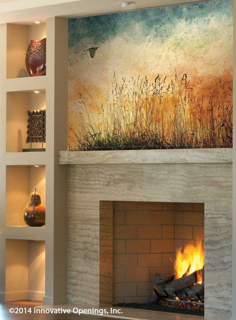 best printed shade television cover down | hide tv over fireplace, hidden tv ways to cover a fireplace photo