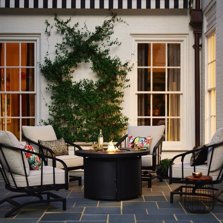 best shop allen roth dilworth patio conversation set at lowes allen and roth outdoor fireplace image