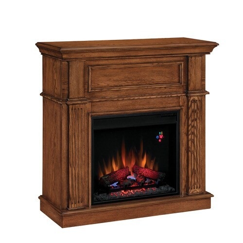 best style selections 41 in w 4,600 btu midnight oak wood and metal wall wall mounted fireplace lowes picture