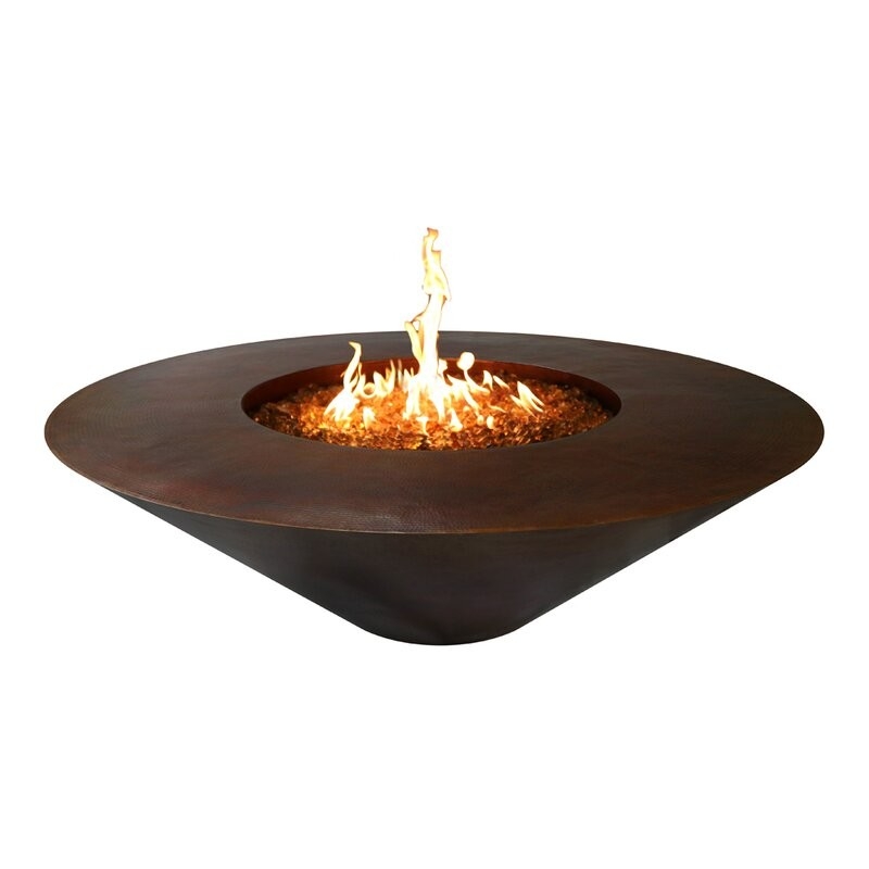 best the outdoor plus julius copper propane/natural gas fire pit | wayfair how to start a natural gas fireplace pics