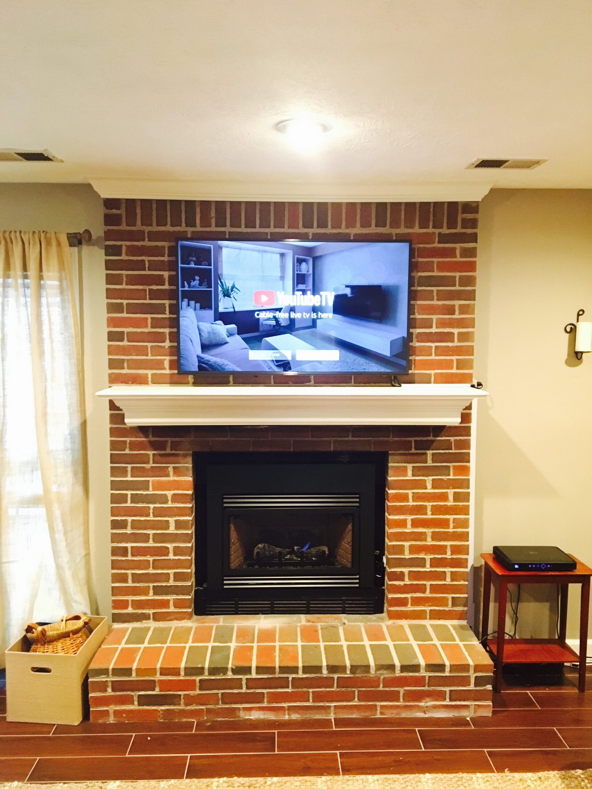 best tv mounted on a brick fireplace in lexington, kentucky platinum audio what to hang above a fireplace picture