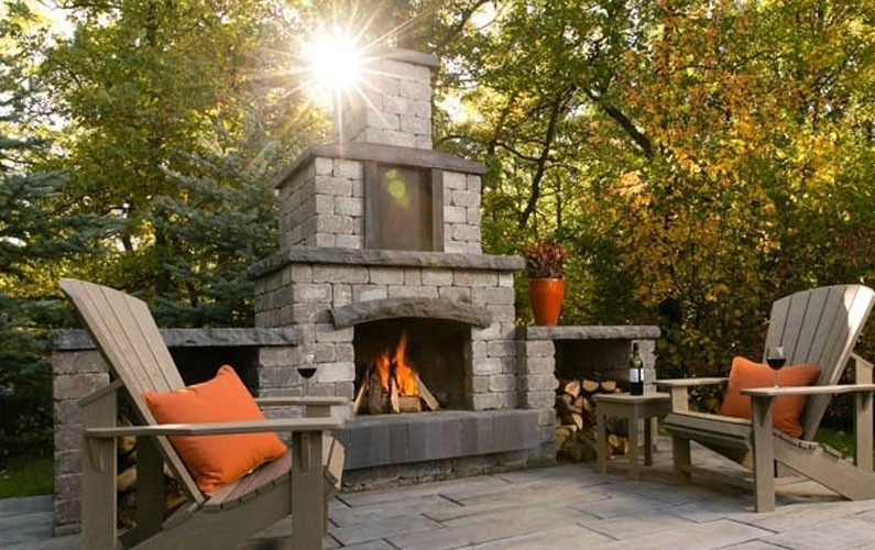 brilliant backyard fireplace kits backyard ideas sunjoy amherst 35 in wood burning outdoor fireplace pics