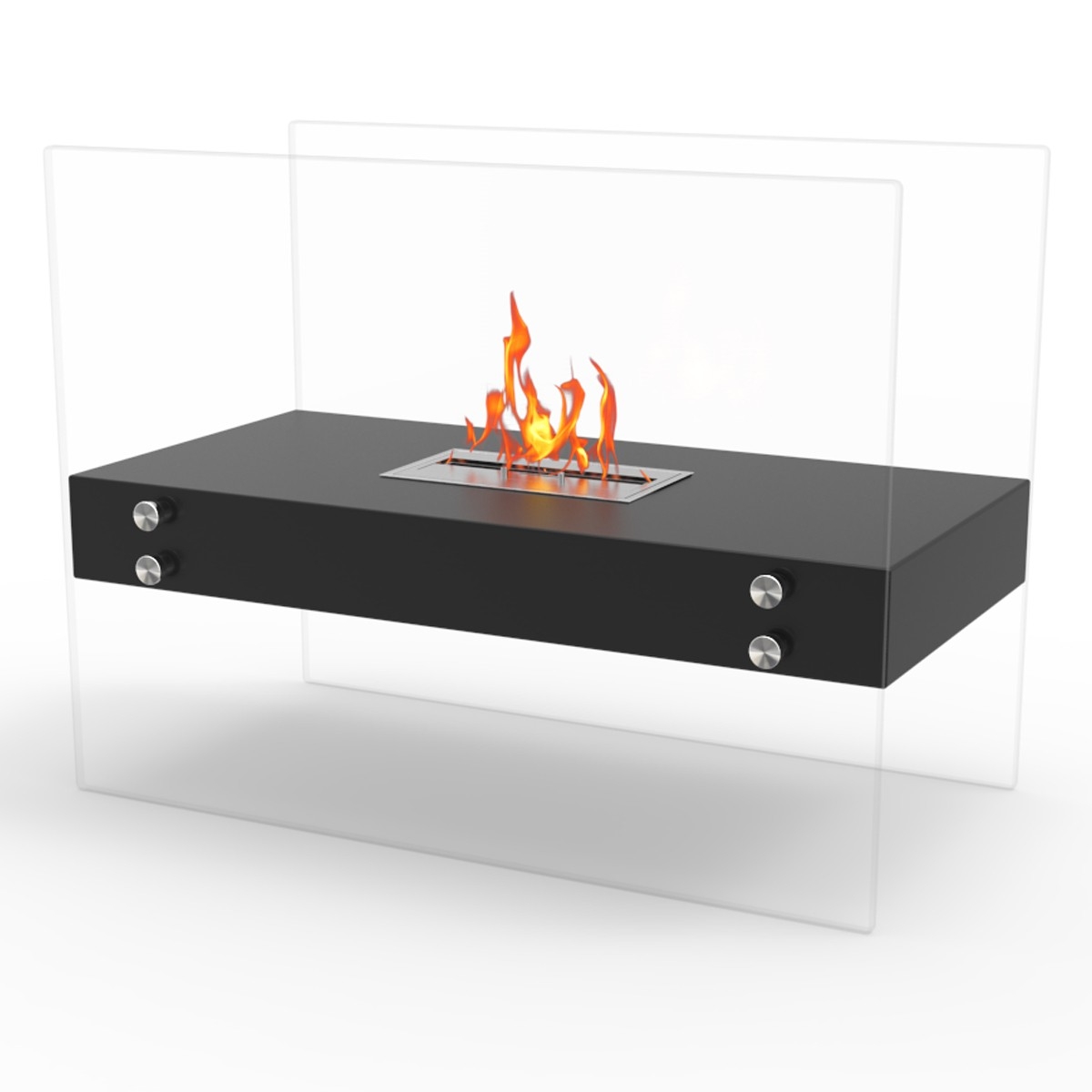 brilliant ionic ventless free standing ethanol fireplace in black free standing ventless gas fireplace photo