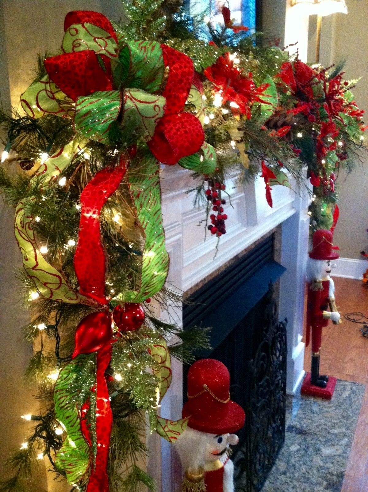 brilliant pintammy tindol on christmas | christmas garland, christmas fireplace garlands with lights picture