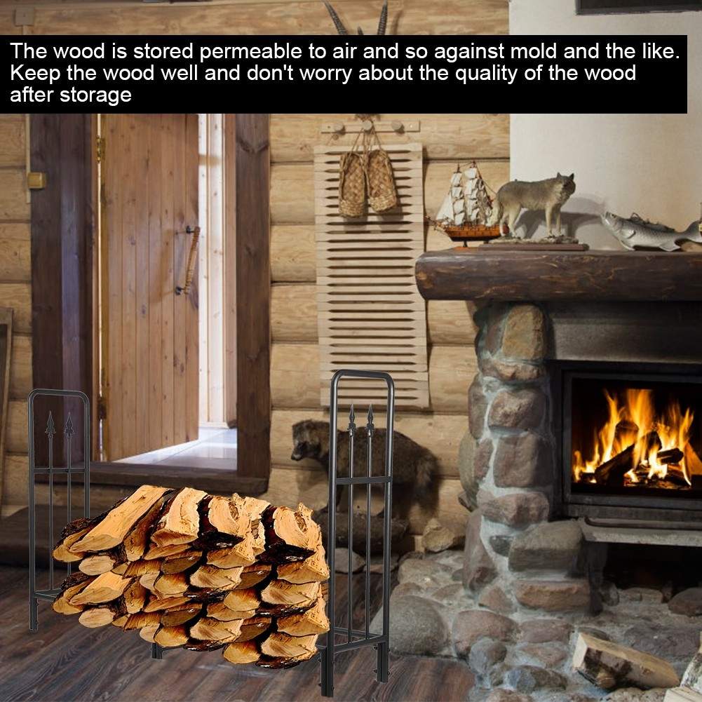 buy 6ft metal firewood rack log storage stand fireplace holder wood where to store wood for fireplace photo