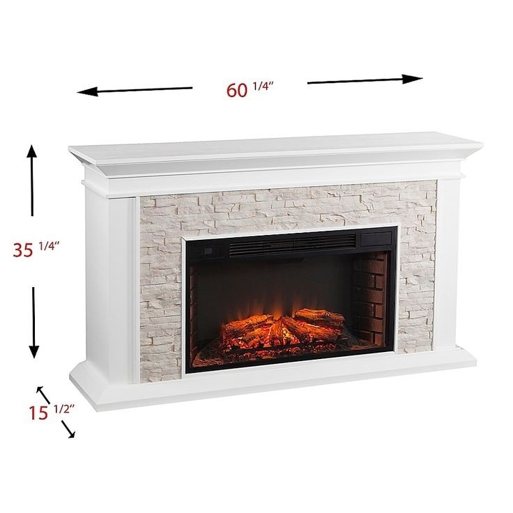 buy canyon heights faux stacked stone electric fireplace in white | bed bed bath and beyond fireplace pics