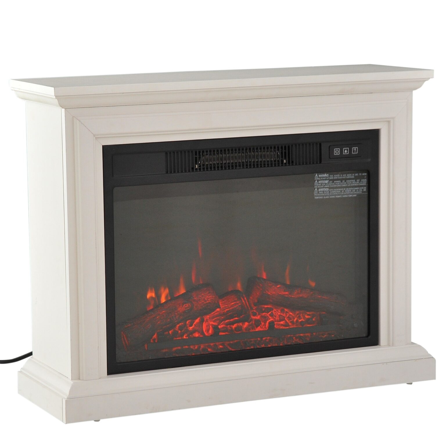 buy homcom 31" electric fireplace freestanding portable heater, led wood fireplace heaters at walmart pics