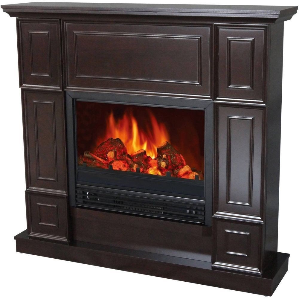 cheap electric fireplace with 44" mantle 1250w heater 3,750btu classic dark walmart electric fireplaces clearance picture