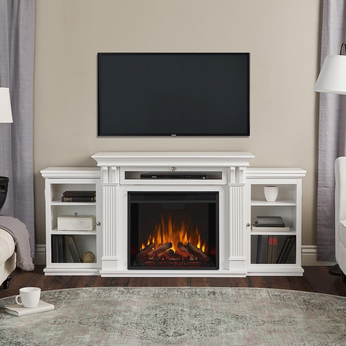 cheap real flame 7720e w calie 67 inch electric fireplace entertainment gas fireplace entertainment center image