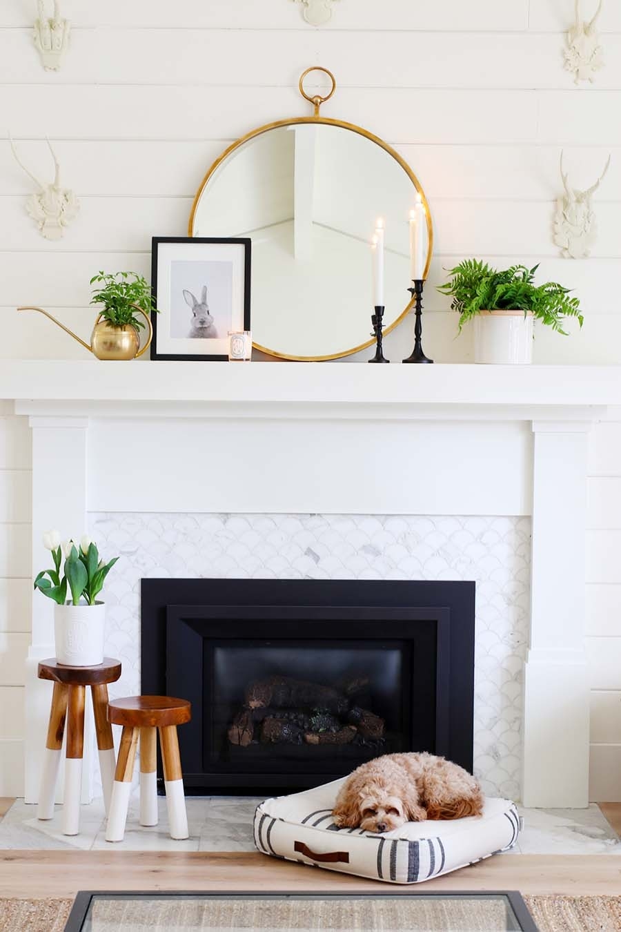 cheap simple mantel decor for spring modern glam interiors everyday fireplace mantel decorating ideas photo