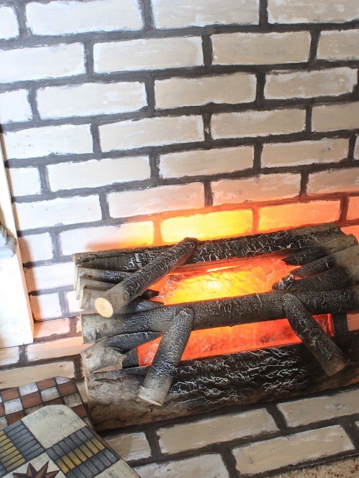 excellent diy faux fireplace chaotically creative where to buy fake fireplace logs photo