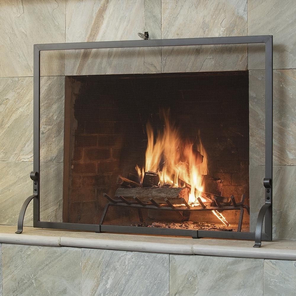 excellent uniflame olde world iron 39 in w single panel fireplace screen with home depot fireplace doors photo