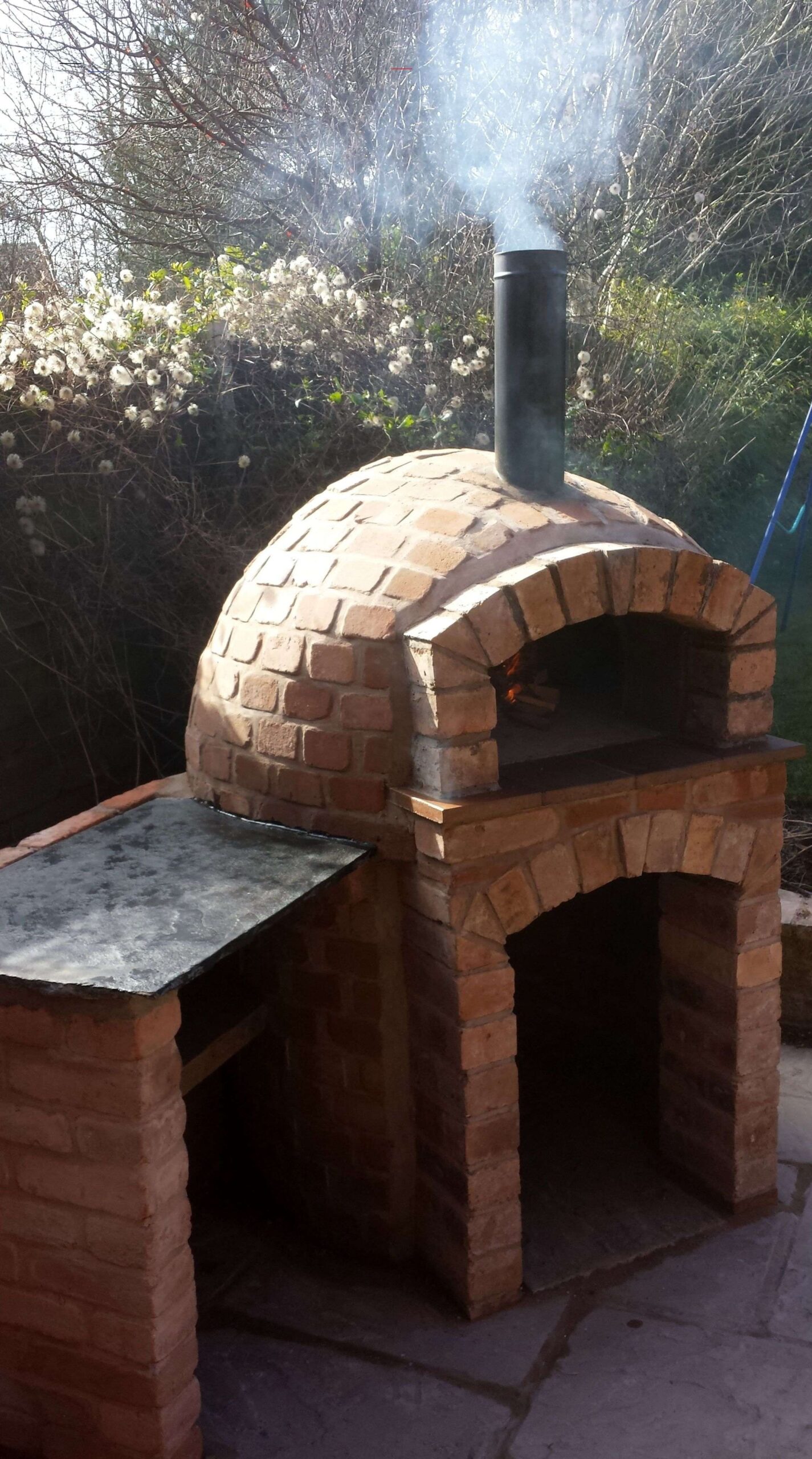 fantastic brick built wood burning pizza oven #brickpizzaovenoutdoor | pizza how to build an outdoor fireplace with bricks image