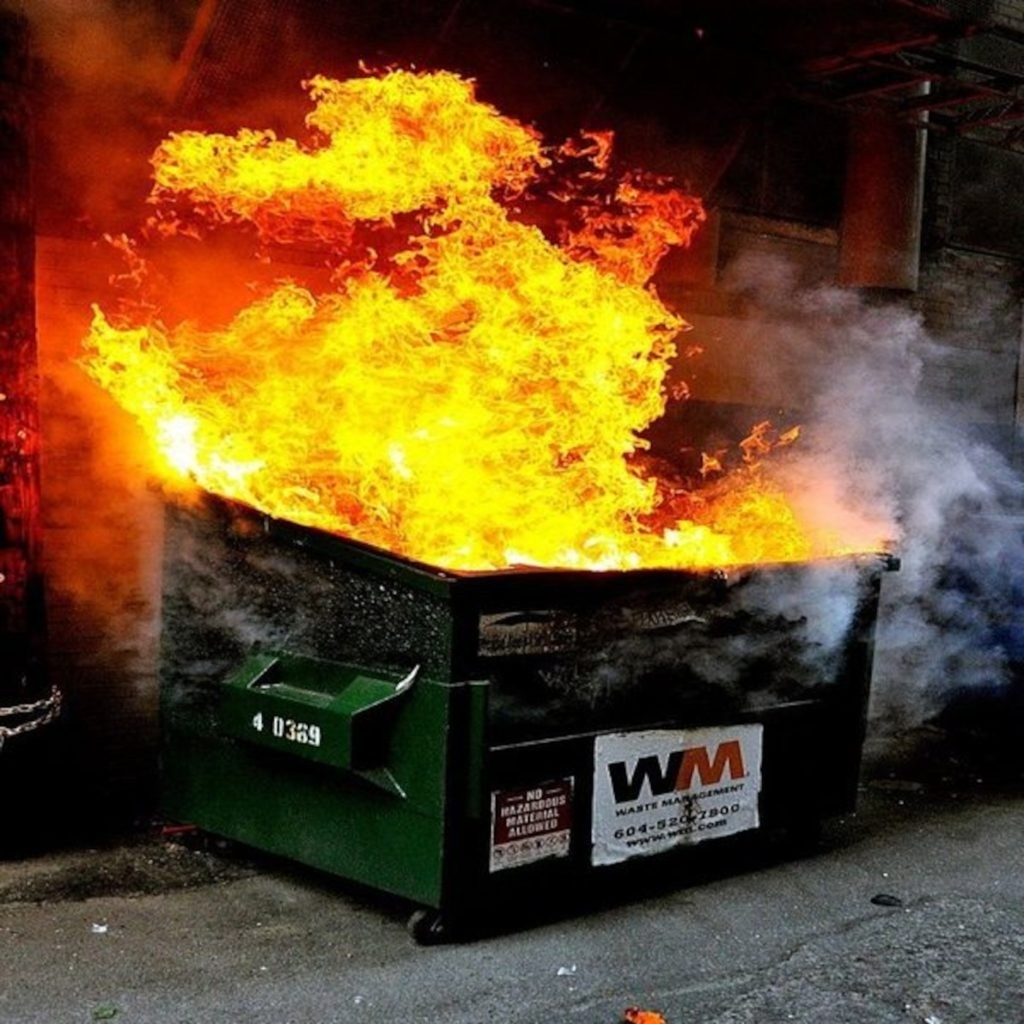 fantastic dumpster fire 2020 patspropaganda how hot is a fire in a fireplace picture