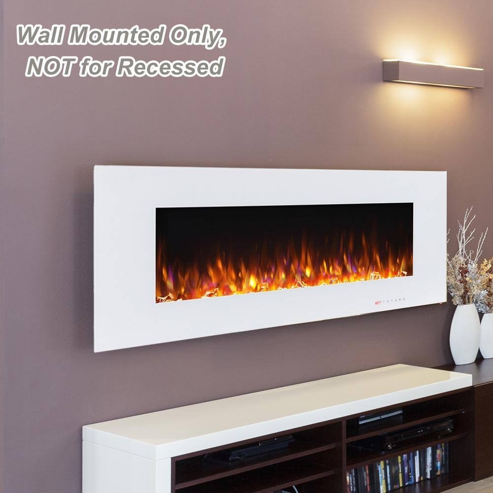 fantastic valuxhome 50 in wall mount electric fireplace in white hdwm50 wh the wall mount fireplace home depot picture