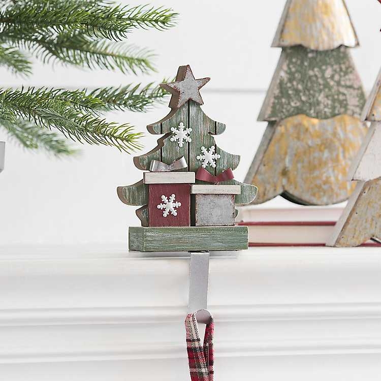 fascinating christmas tree mantel stocking holder from kirkland's | christmas christmas stocking holders for fireplace picture