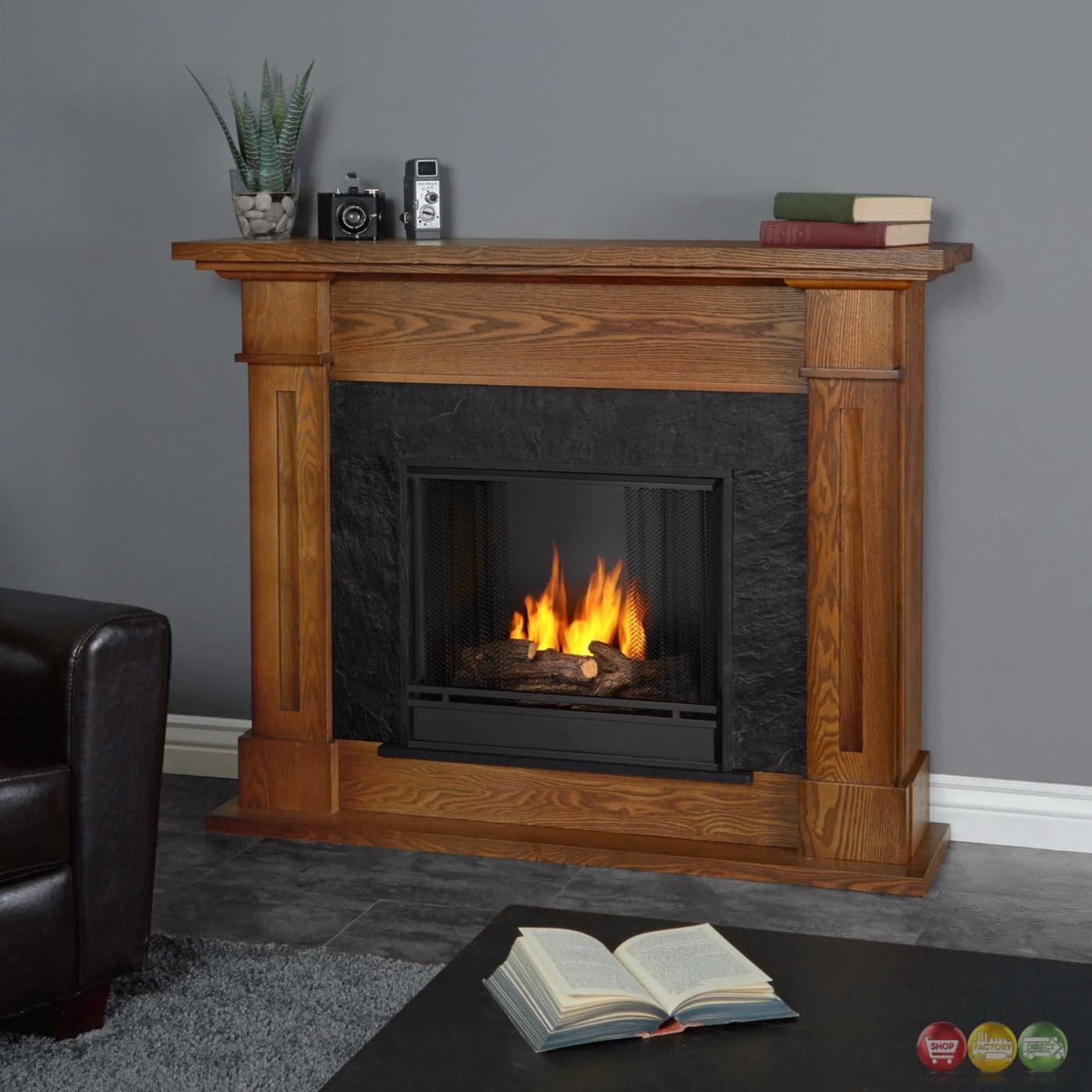 fascinating kipling ventless gel fuel fireplace in burnished oak with logs, 54x42 what is a gel fireplace photo