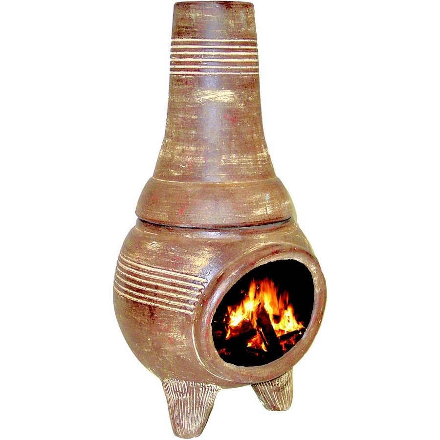 fascinating pr imports 32 in h x 16 75 in d x 16 75 in w rust clay chiminea at ceramic outdoor fireplace chiminea picture