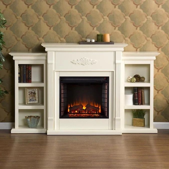 get lowes boston loft furnishings 70 25 in w ivory fan forced electric fireplace corner electric fireplace lowes picture