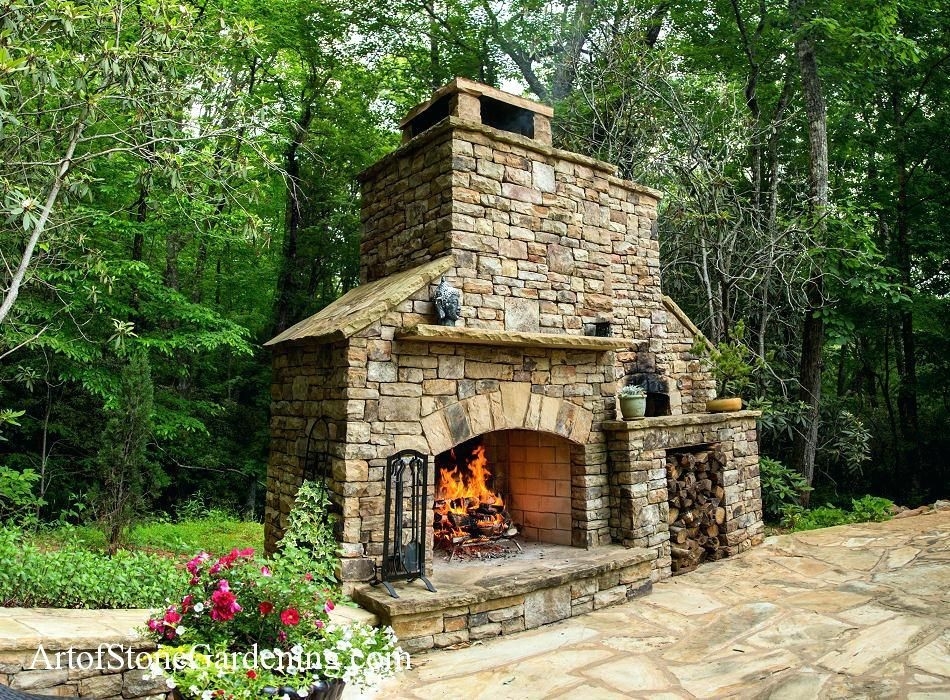 get lowes build stacked stone backyard fireplace paver patio with designs pizza how to build outdoor stone fireplace pics